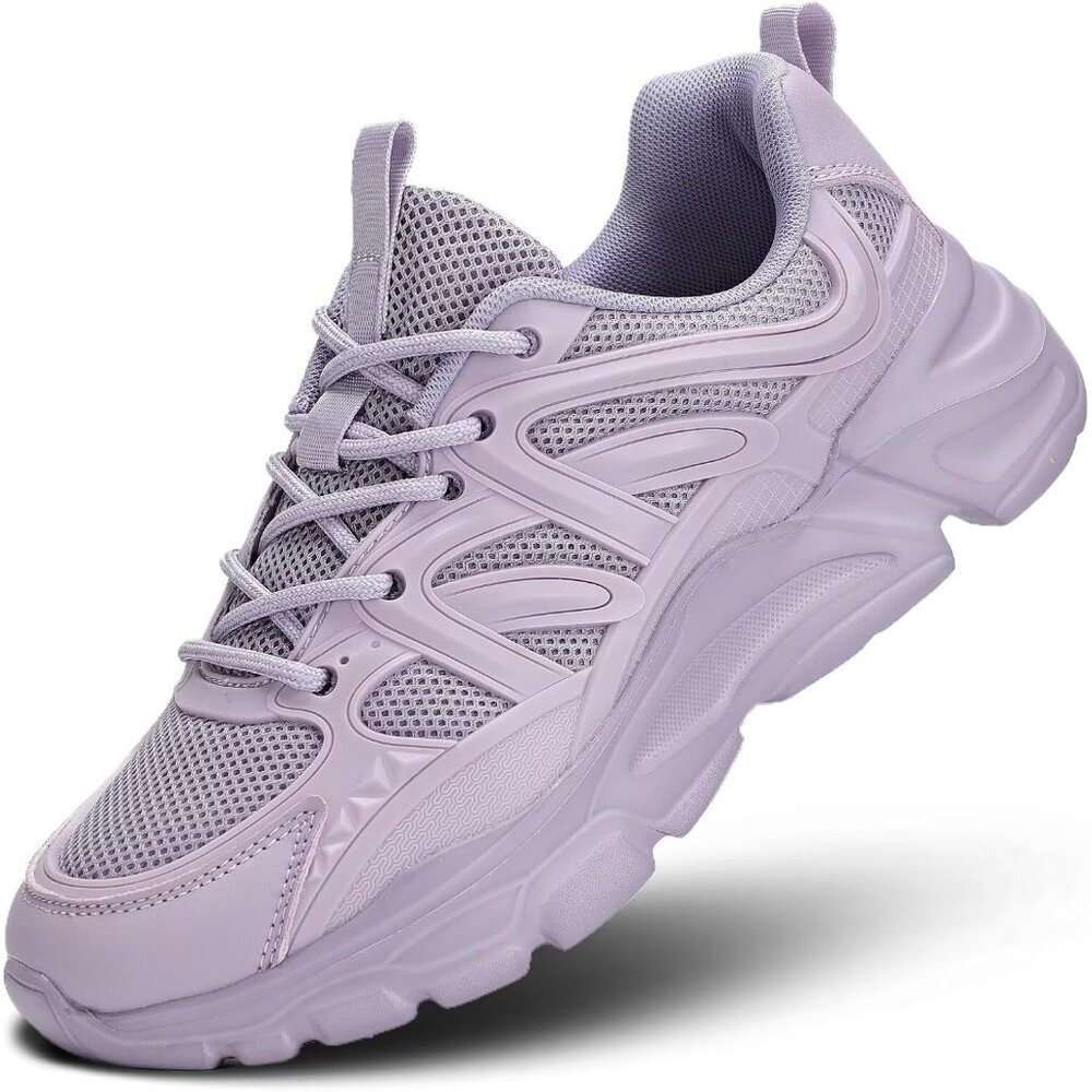 Women's Purple Slip-On Running Shoes Lightweight Mesh Walking Sneakers for Gym